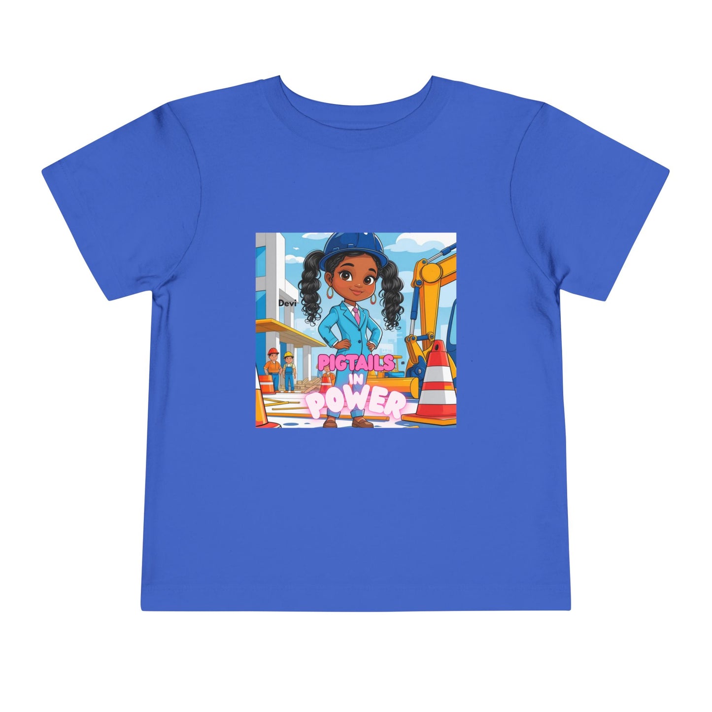Kids Tee — Pigtails in Power Construction Girl Graphic