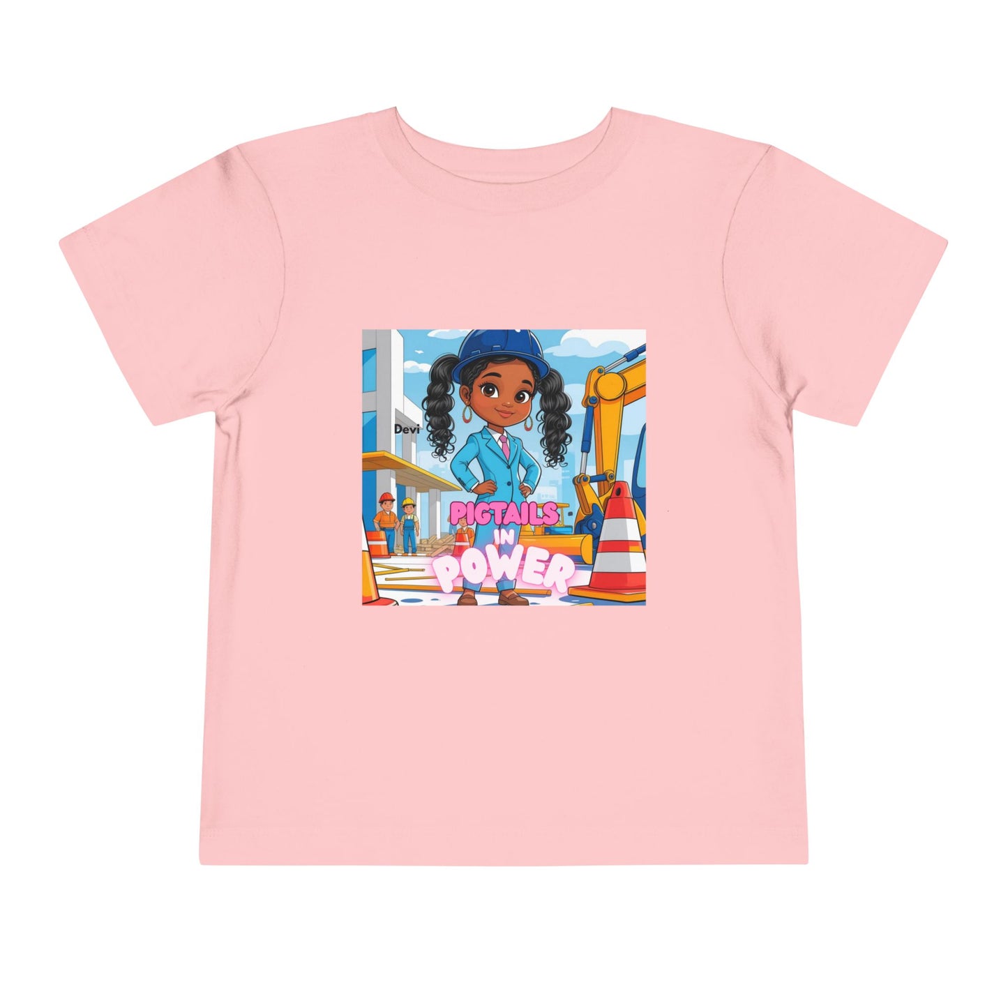 Kids Tee — Pigtails in Power Construction Girl Graphic