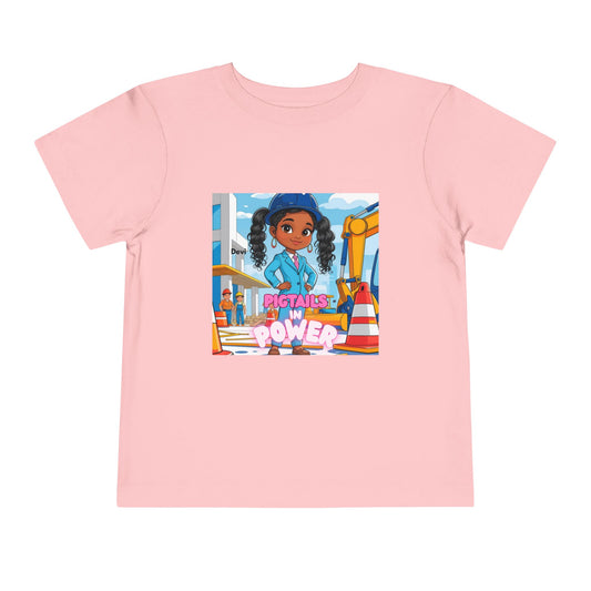 Kids Tee — Pigtails in Power Construction Girl Graphic